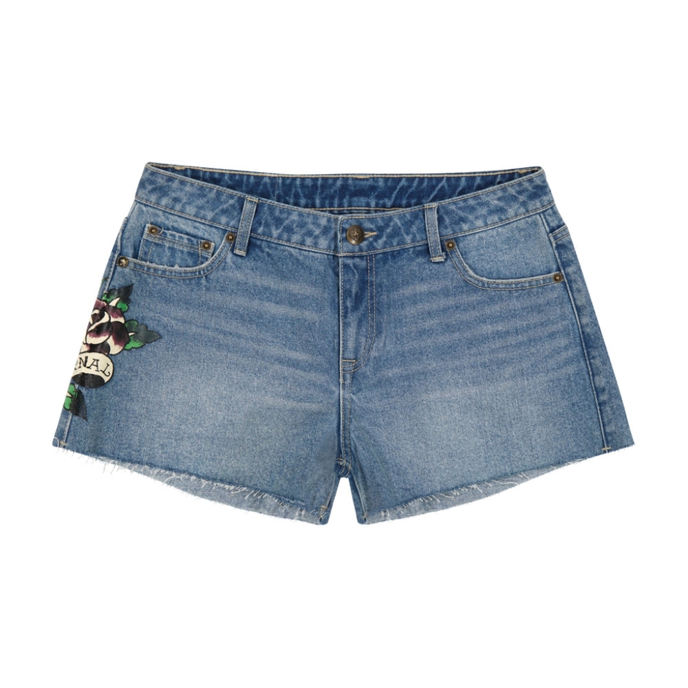 Ed Hardy Love Eternal Denim Shorts Lt Vintage - Picture 2 of 2